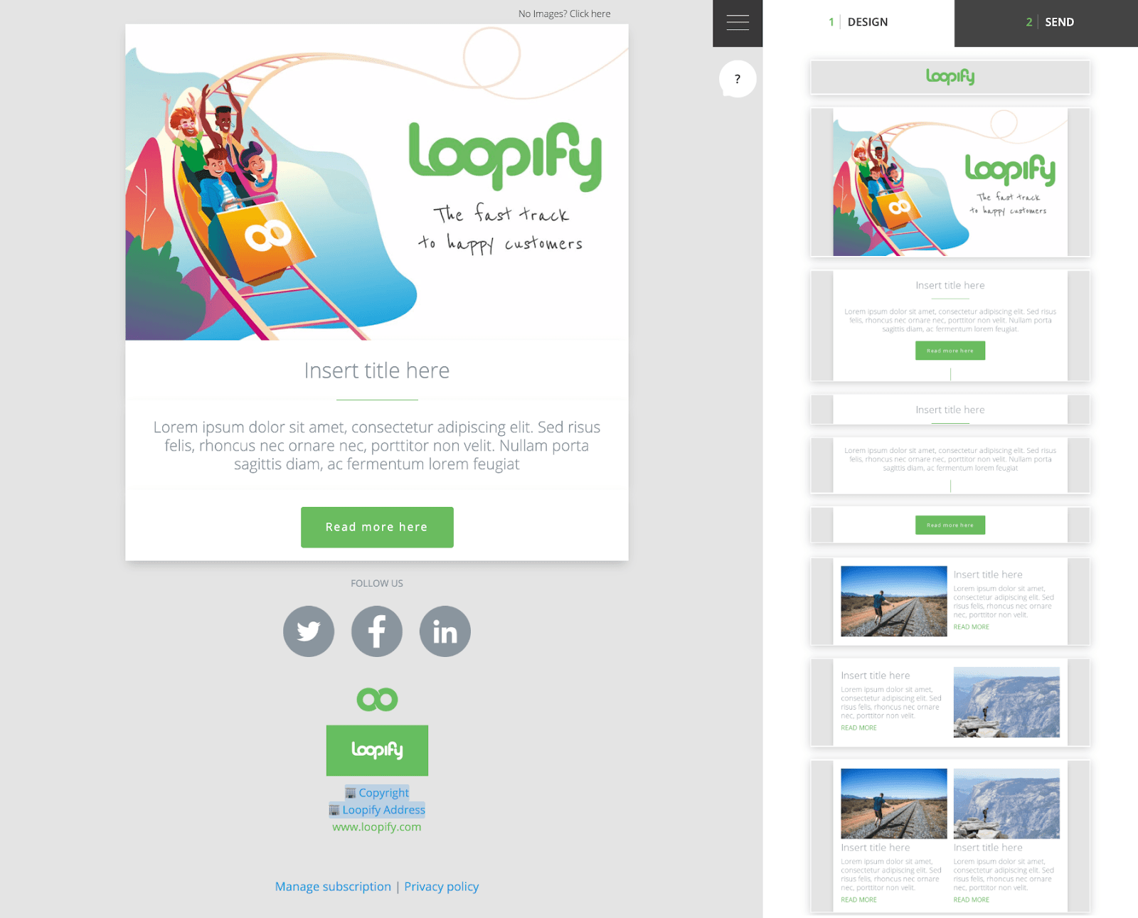 Email-campaign-editor Loopify’s Email campaign editor