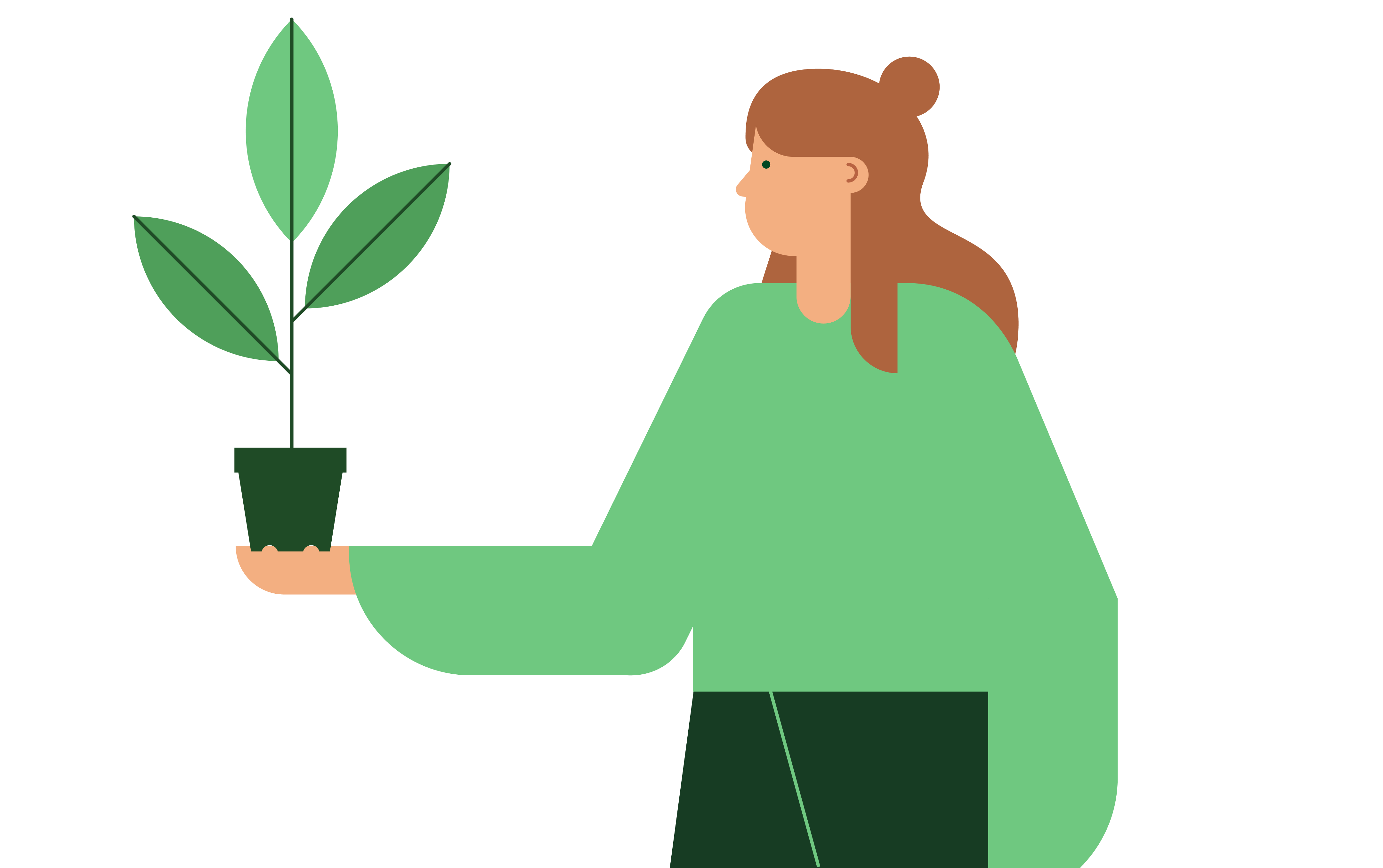 Girl with a plant