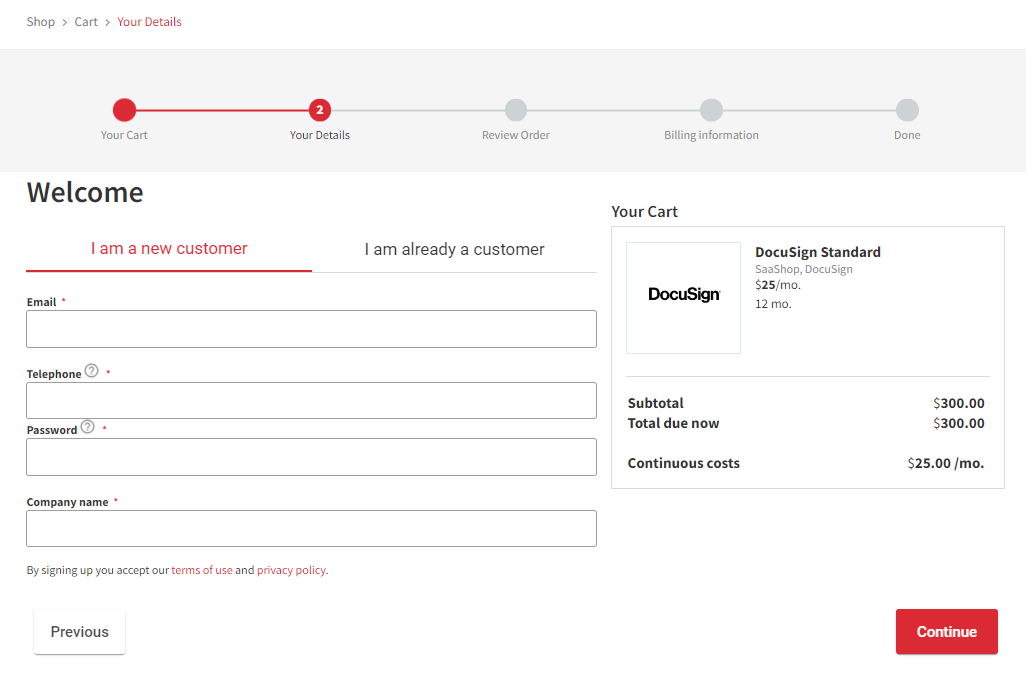 cart-new customer